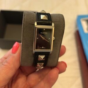 Valentino black leather RockStud worn 2x and stored in glamorous box.